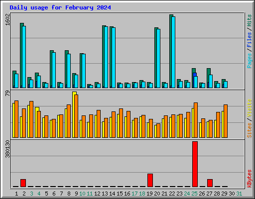 Daily usage for February 2024