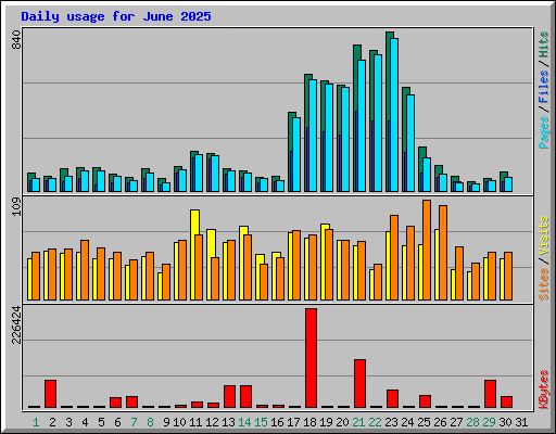 Daily usage for June 2025