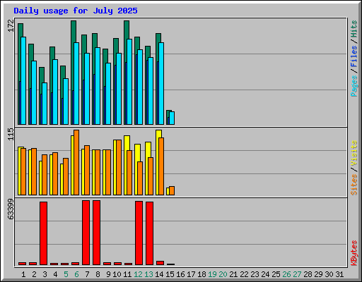 Daily usage for July 2025