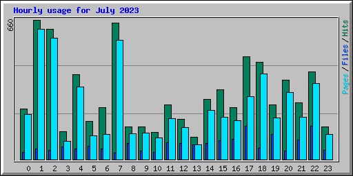 Hourly usage for July 2023