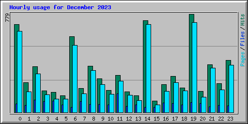 Hourly usage for December 2023