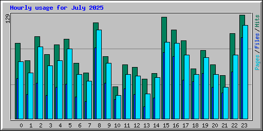 Hourly usage for July 2025